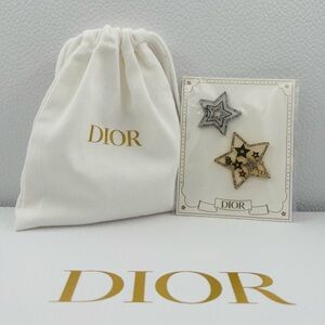 Dior NWT metal holiday star hair clips deluxe 2 pcs gift bundle